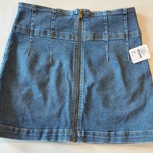Free People Jean Mini Skirt
